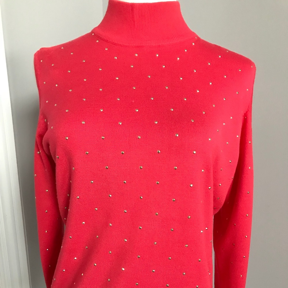 Turtleneck cold shoulder sweater